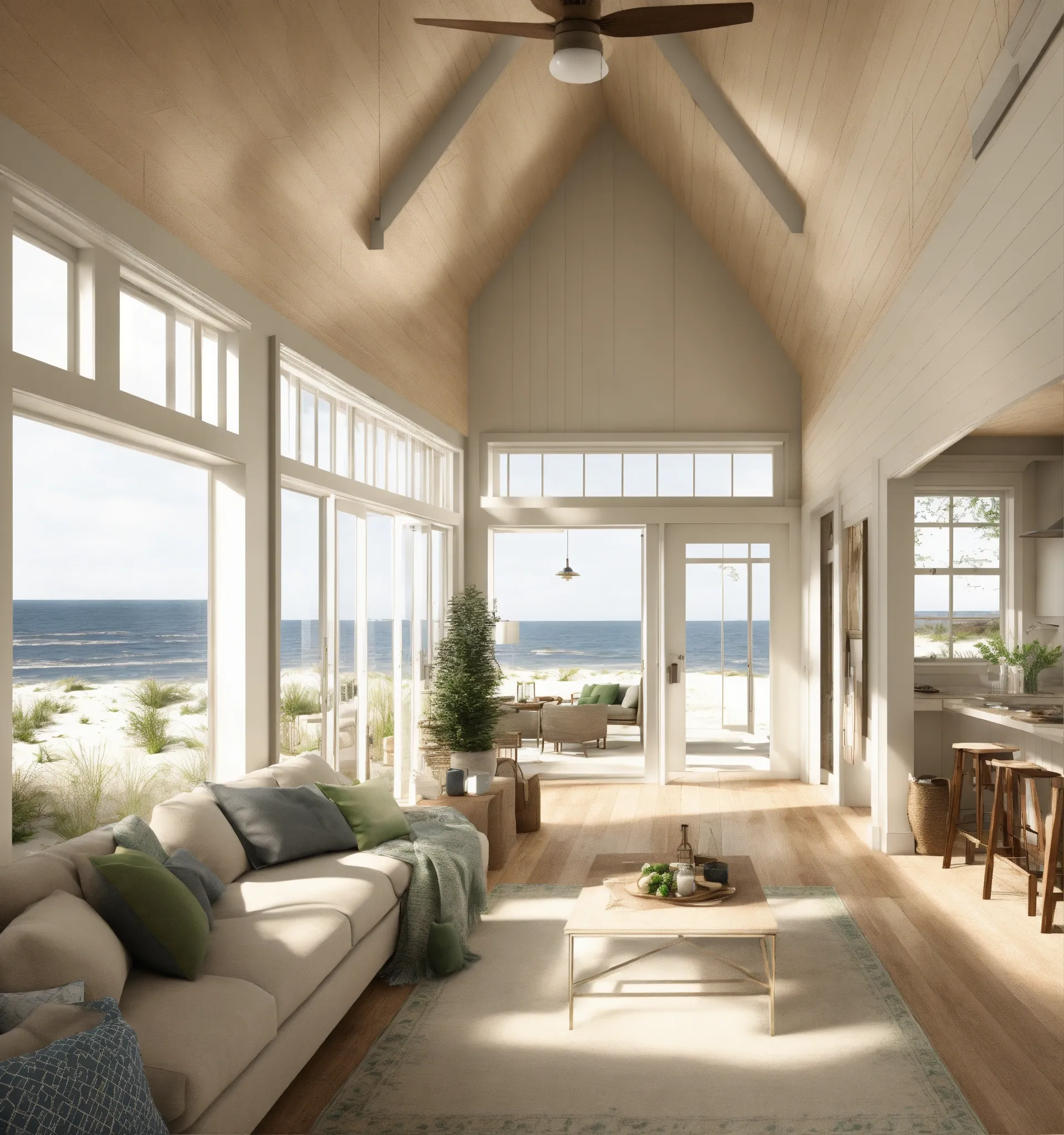 Woonkamer met energiebesparende raambekleding