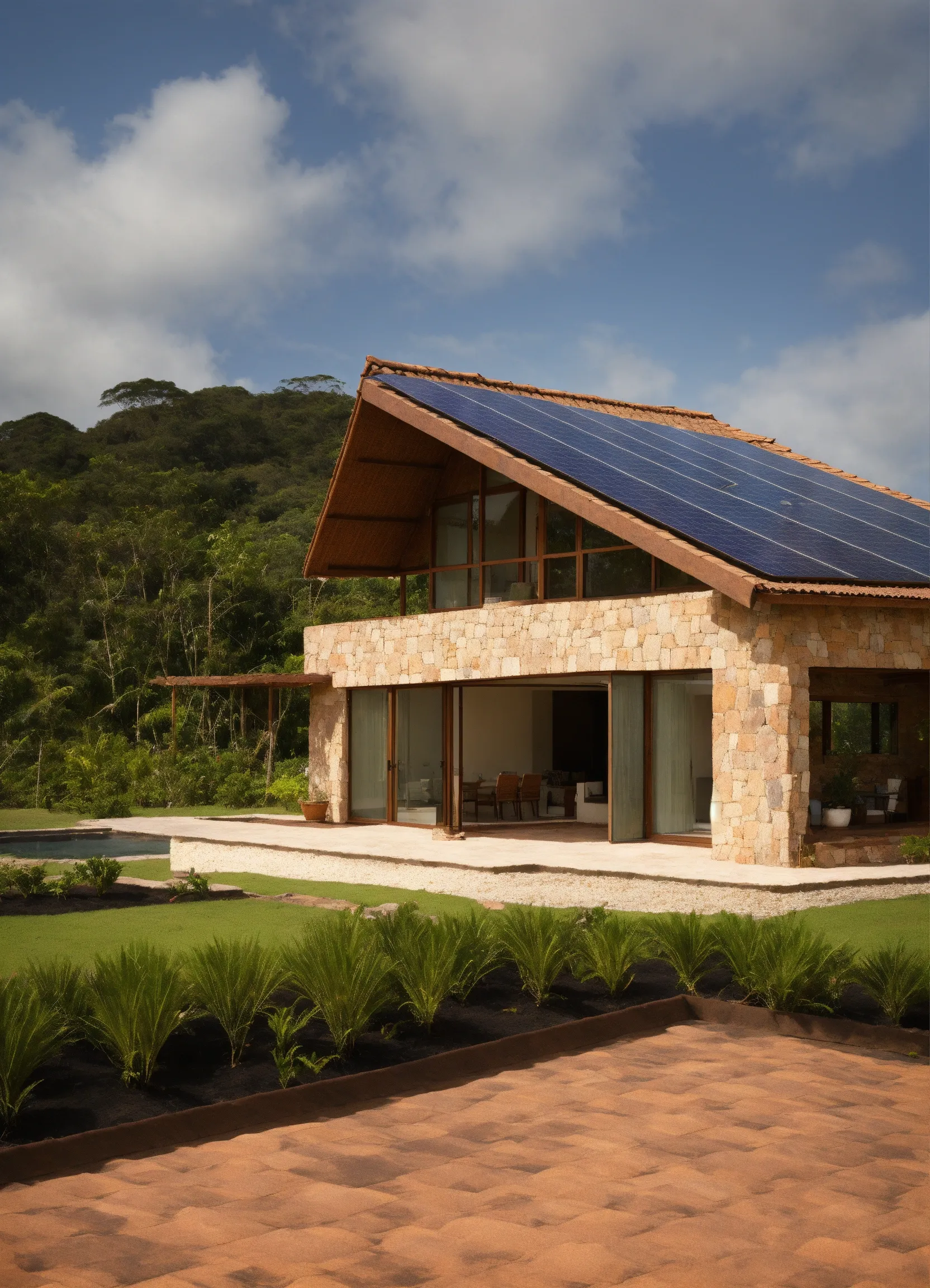 Moderne woonkamer met energiebesparende gordijnen